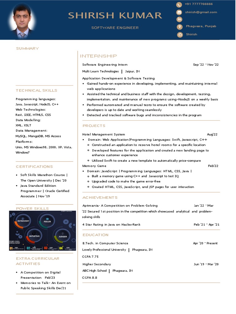 Shirish Kumar: Software Engineer Resume | PDF | Java (Programming ...