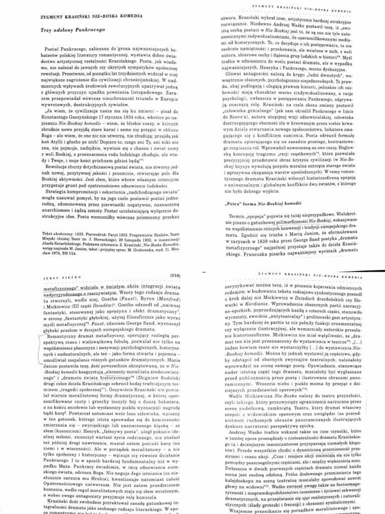 J. Fiećko o NieBoskiej Komedii Krasińskiego PDF PDF