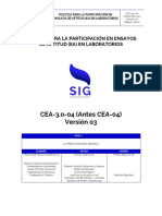 CEA 3.0 04 Antes CEA 04 POLÍTICA PARA LA PARTICIPACIÓN EN ENSAYOS DE APTITUD EA EN LABORATORIOS V3