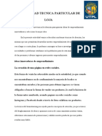 Universidad Tecnica Particular de Loja: Actividad. - Aplique Una Técnica de Ideación para Generar Ideas de Emprendimiento