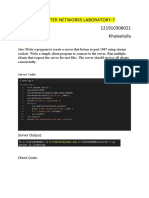 Computer Networks Laboratory-7 121910308021 Khaleelulla: Server Output