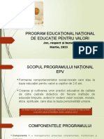 PROGRAM EDUCAȚIONAL NAȚIONAL DE EDUCAȚIE PENTRU VALORI_PREZENTARE-1