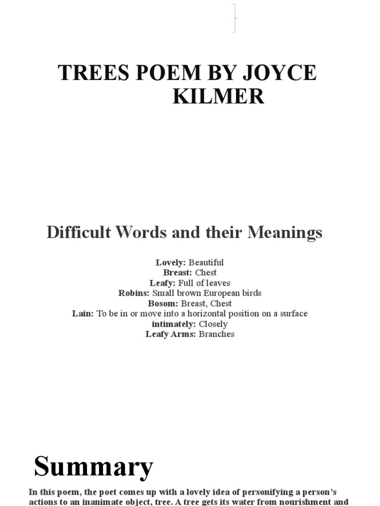 TREES POEM BY JOYCE KILMkilmer PDF