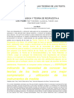 Concluye Indicando La Necesidad de Conocer Las Teorías de Los Tests para Una Mejor Comprensión y Utilización de Los Instrumentos de Medida