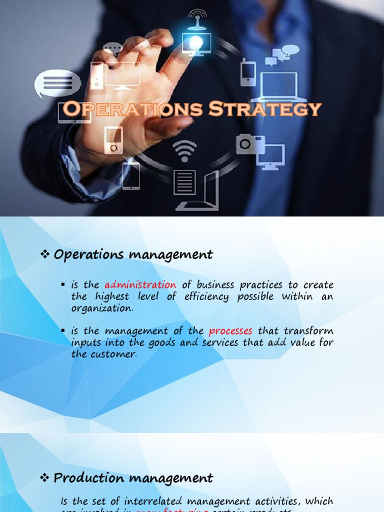 Lesson 3a Operation Strategy | PDF | Strategic Management | Supply Chain