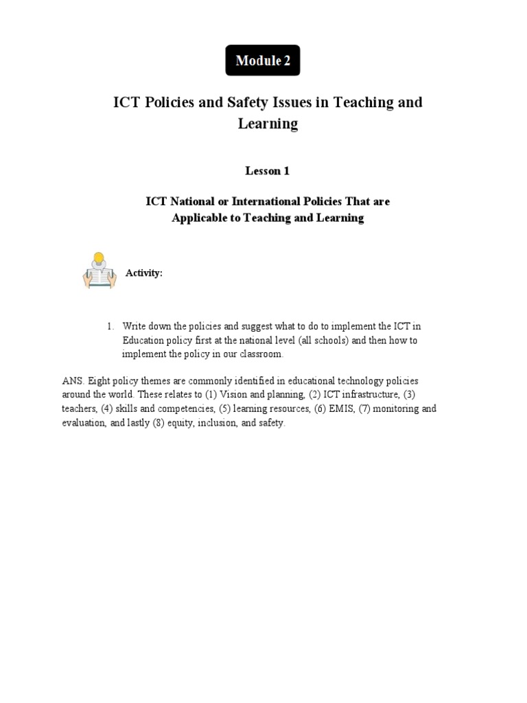 ICT Policies and Safety in Education | PDF | Educational Technology ...