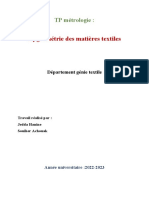 Hygrométrie Des Matières Textiles: TP Métrologie