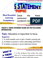 EAPP - Q1 - Lesson 1D - Thesis Statement