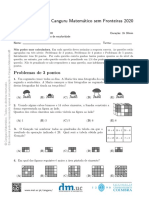 Canguru Matem Atico Sem Fronteiras 2020: Problemas de 3 Pontos