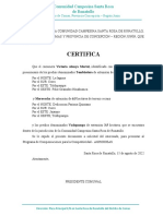 Certificados de Posesión Predial Comunidad Santa Rosa de Runatullo