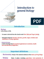 Introduction To General Biology: 1 Theory Lecture Dentistry 2023