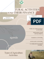 Agricultural Activities and Their Finance