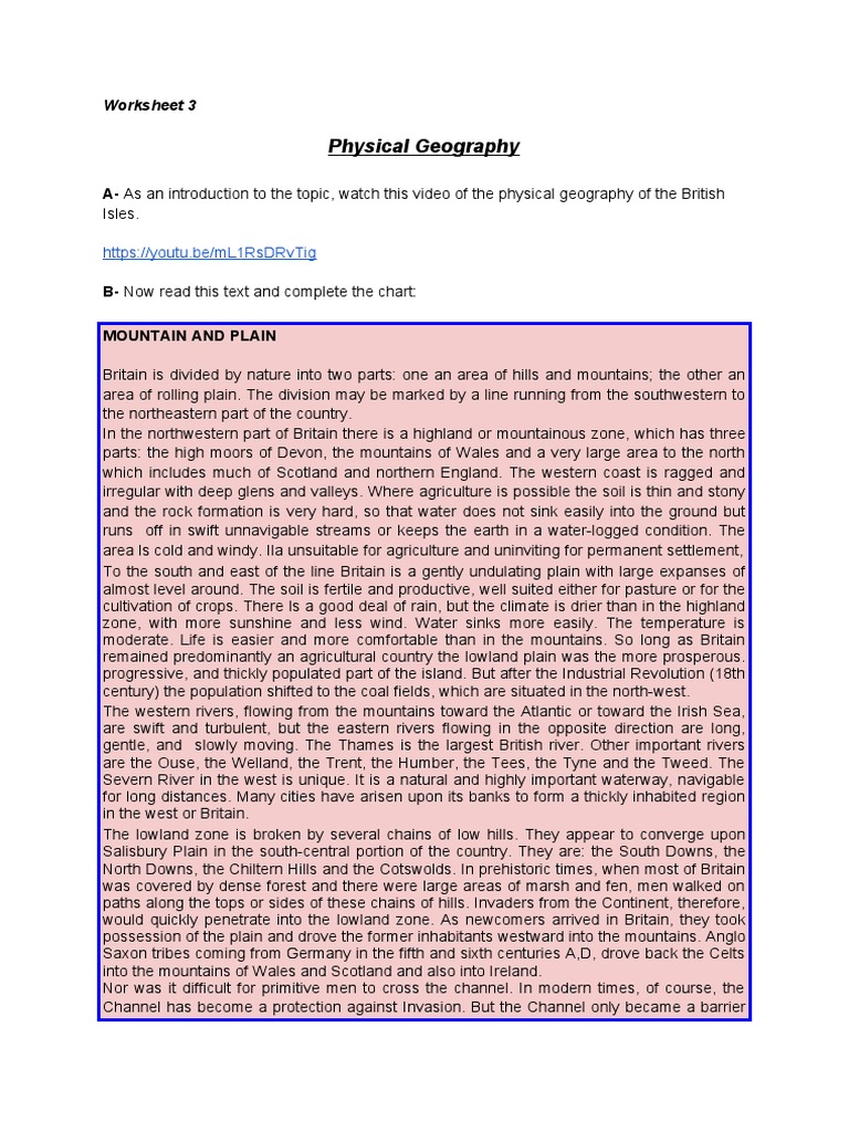 Physical Geography of the British Isles | PDF | England | Great Britain