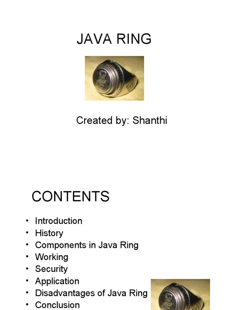 Java Ring | PDF | Read Only Memory | Java (Programming Language)