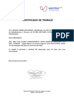 Certificado de Trabajo - Vector Trujillo - Enero 2023