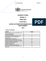 Grade 12 Term Two Notes On Team Performance&Conflict Management 2019