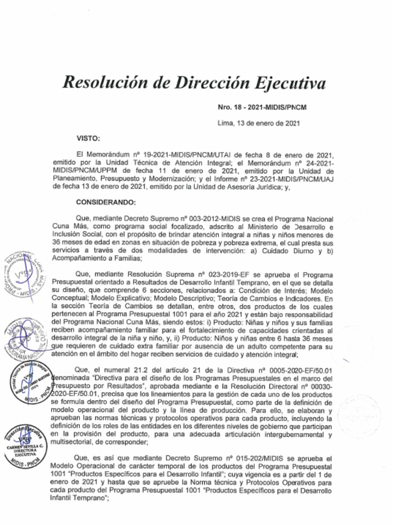 Rde 018 2021 midis pncm prestacion de los servicios 13 01 21 al 14