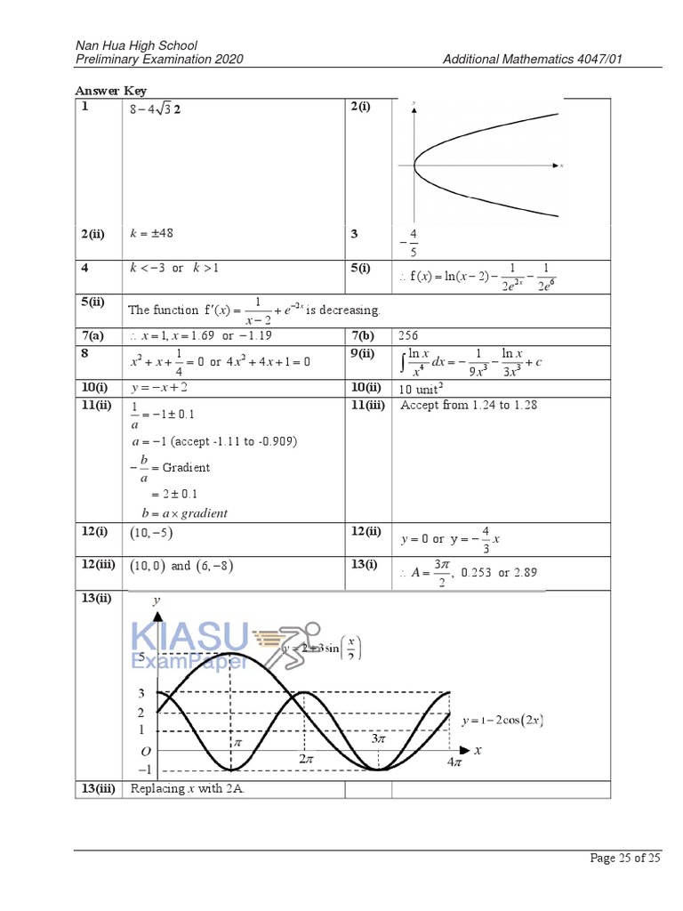 2020 Sec 4 A Math SA2 Nan Hua Answer 2 PDF | PDF | Geometry | Mathematics