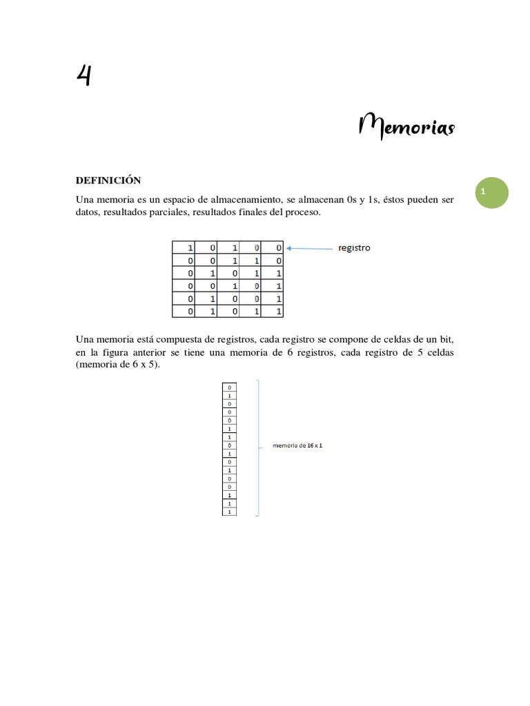 Tema 4 Memorias | PDF | Almacenamiento de datos de la computadora ...