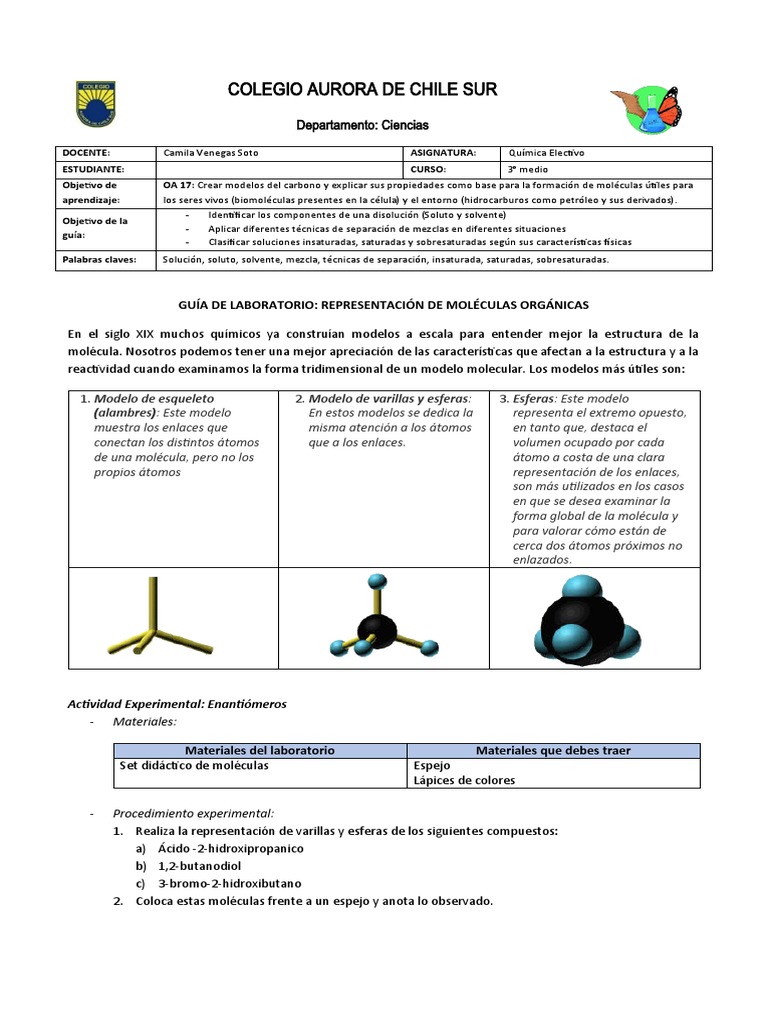 Modelos de Moléculas Orgánicas | PDF | Moléculas | Química
