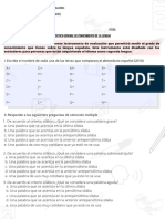 Diagnóstico General de Conocimiento de La Lengua: Nombre: Fecha