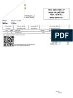 RUC: 20477508147 Nota de Crédito Electrónica B001-00000047: Distribuidora Agroveterinaria Trujillo S.A.C