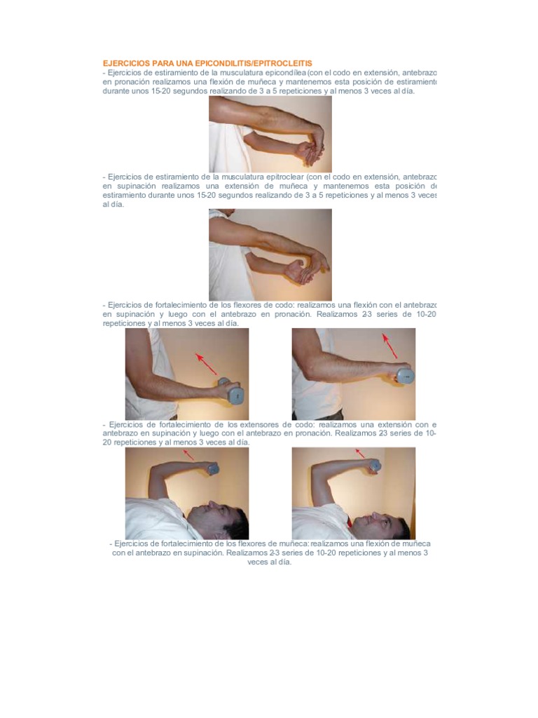 Ejercicios para Una Epicondilitis | PDF | Salud y bienestar