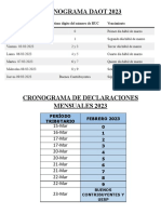 Cronograma Daot 2023, Mensual Febrero y Anual