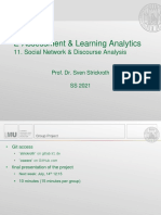 E-Assessment & Learning Analytics: 11. Social Network & Discourse Analysis