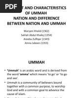 Concept and Characteristics of Ummah Nation and Difference Between Nation and Ummah