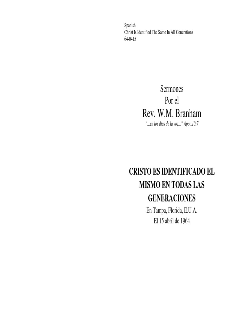 64-0415 - Cristo Es Identificado El | PDF | Cristo (título) | Oración
