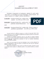 Anunț Simulare Bacalaureat