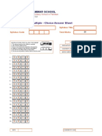 Supplementary Multiple - Choice Answer Sheet: Paak Grammar School