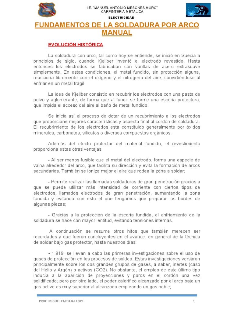 Fundamentos de La Soldadura Por Arco Manual PDF Soldadura