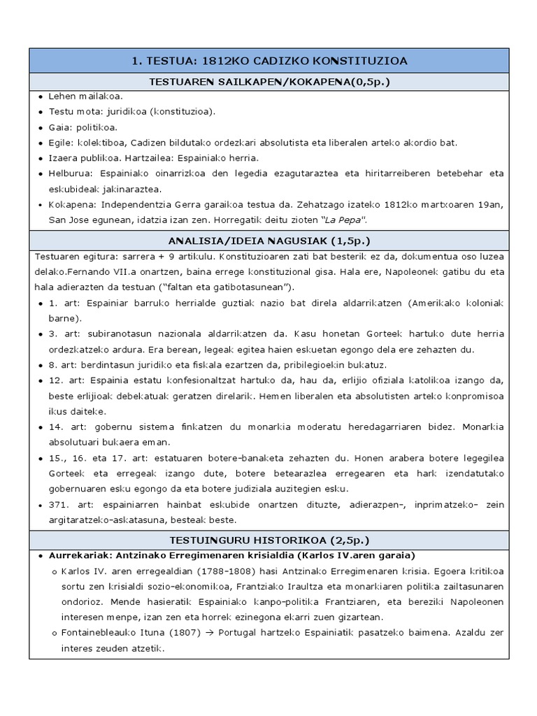 Testua - Eskema | PDF