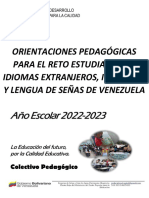 Orientaciones Pedagógicas para El Reto Estudiantil de Idiomas y Lengua de Señas de Venezuela 2023
