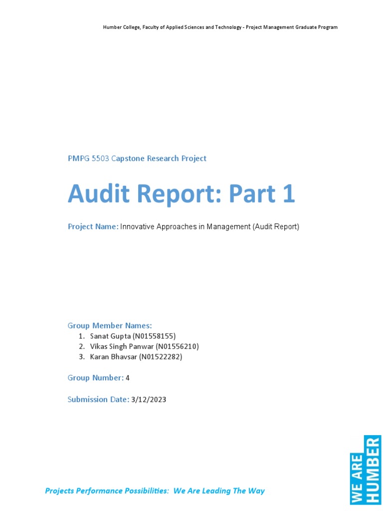 Audit+Report+-+Part+1+ | Download Free PDF | Project Management ...