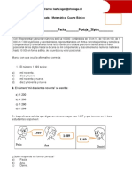 Prueba Sumativa Mat 4 Básico ABRIL