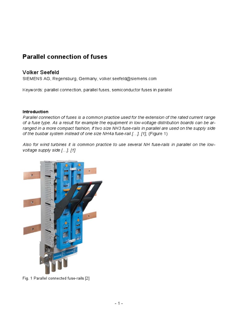 17 - Seefeld - Parallel Connection of Fuses | PDF | Fuse (Electrical ...