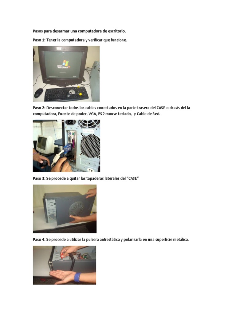 Pasos para Desarmar Una Computadora de Escritorio | PDF