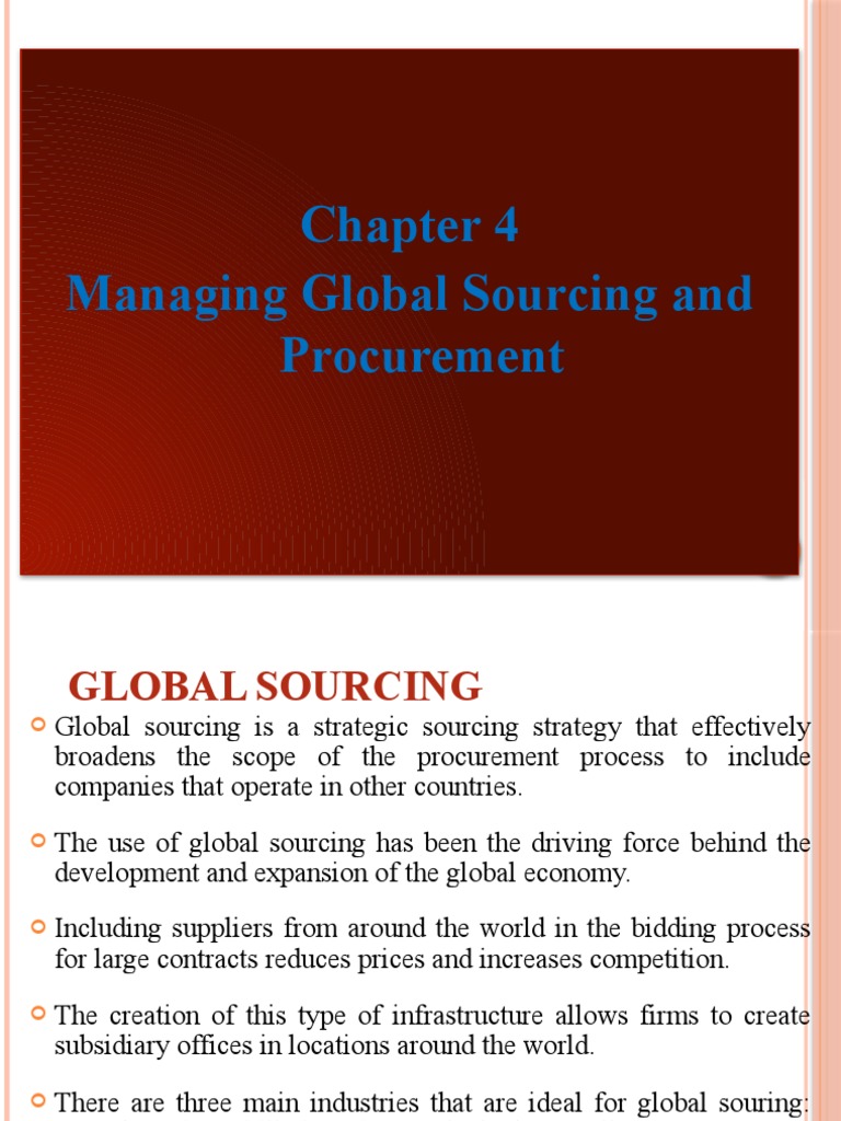 Global Sourcing Strategies Explained | PDF | Procurement | Supply Chain