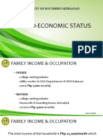 E. Socio-Economic Status: University of Southern Mindanao