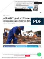 ABRAMAT Prevê + 2,0% em Materiais de Construção e Retorno Do MCMV