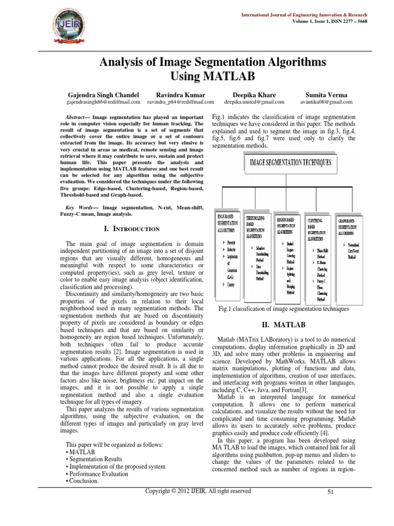 Image Segmentation FINAL PAPER PDF | PDF | Teaching Methods & Materials ...