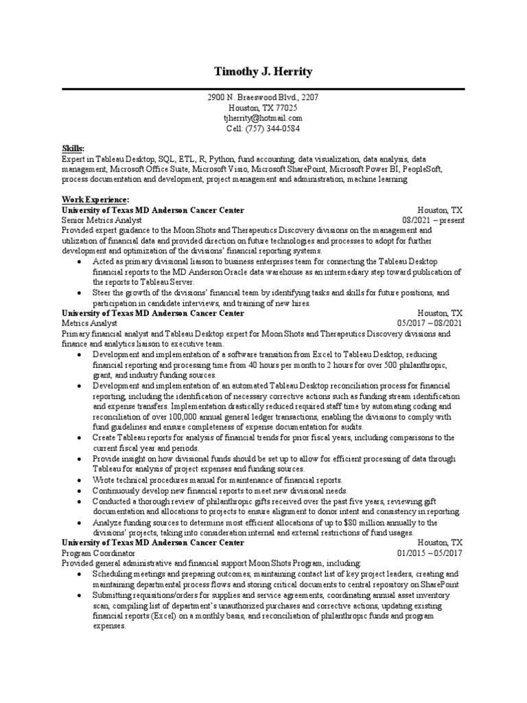 Dice Profile Timothy Herrity PDF Fundraising Financial Statement