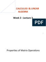MA111: Matrix Properties