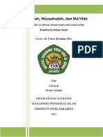 Mahabbah, Musyahadah, Dan Ma'rifah: Pra Makalah Ini Dibuat Sebagai Tugas Pada Mata Kuliah