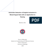 Automatic Detection of English Inclusions in Mixed-Lingual Data With An Application To Parsing