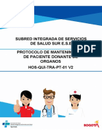 Protocolo de Mantenimiento de Paciente Donante de Órganos HOS-QUI-TRA-PT-01 V2