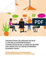 Promouvoir L'Économie Sociale À L'Échelle Internationale Comme Moteur de La Mise en Œuvre Des Objectifs Du Développement Durable (Odd)